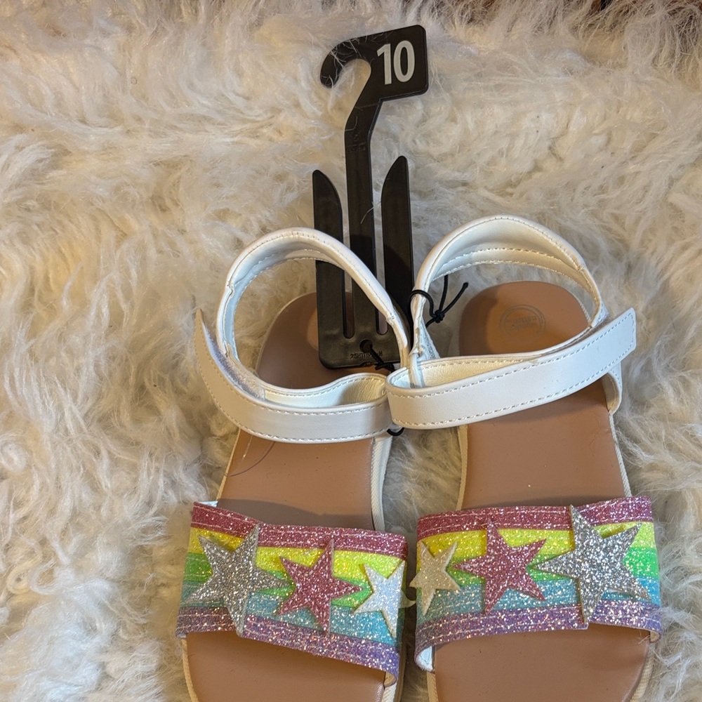 Wonderkids Glitter Star Sandals - Pink, Silver, Yellow, Green
